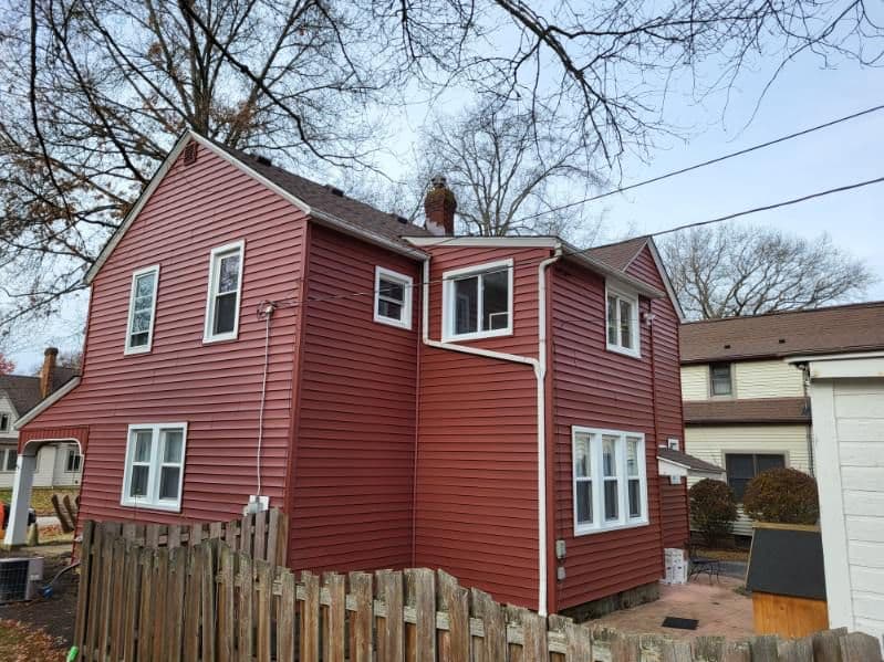 Red siding installation - rear view