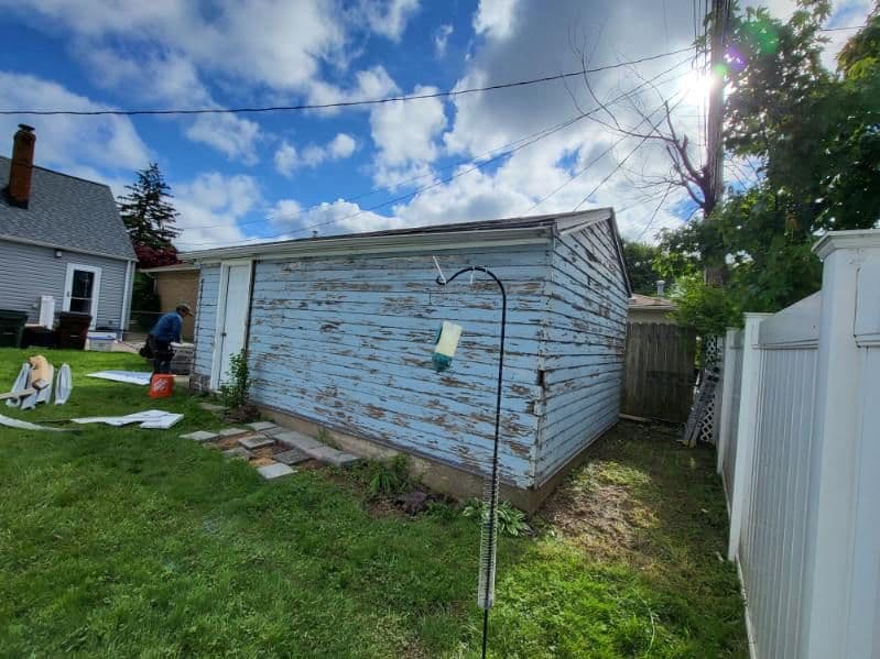 Garage Siding Transformation - Before