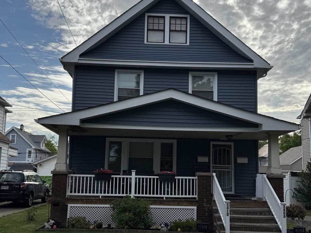 Blue & White Curb Appeal Makeover - After