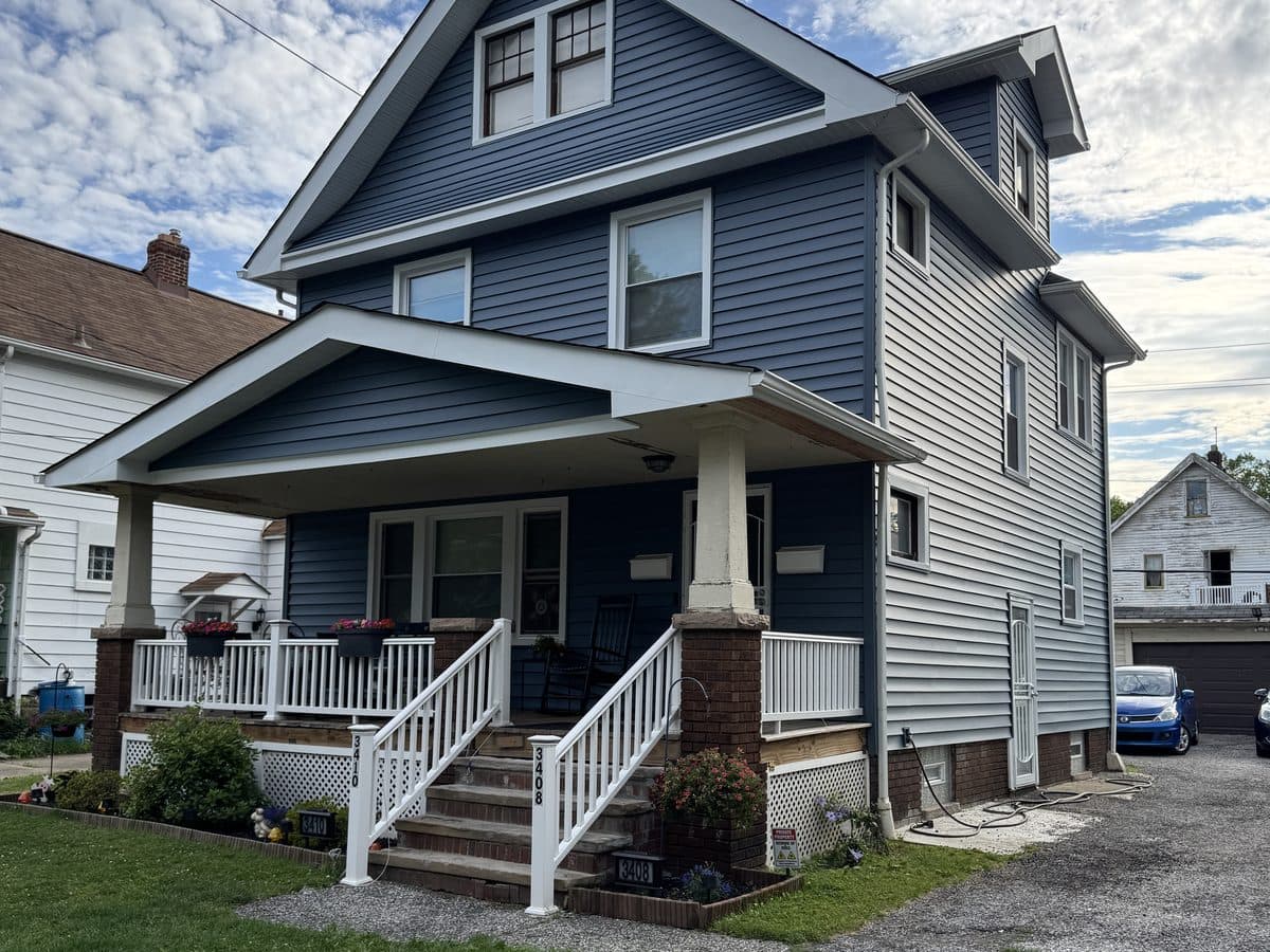 Blue & White Curb Appeal Makeover - After view 3